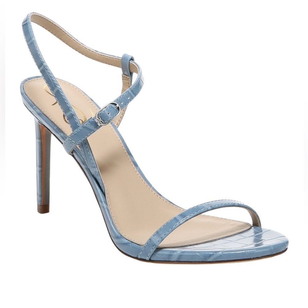 NWT SAM EDELMAN DORAN STRAPPY HEELED SANDALS BLUE WOMENS SIZE 9